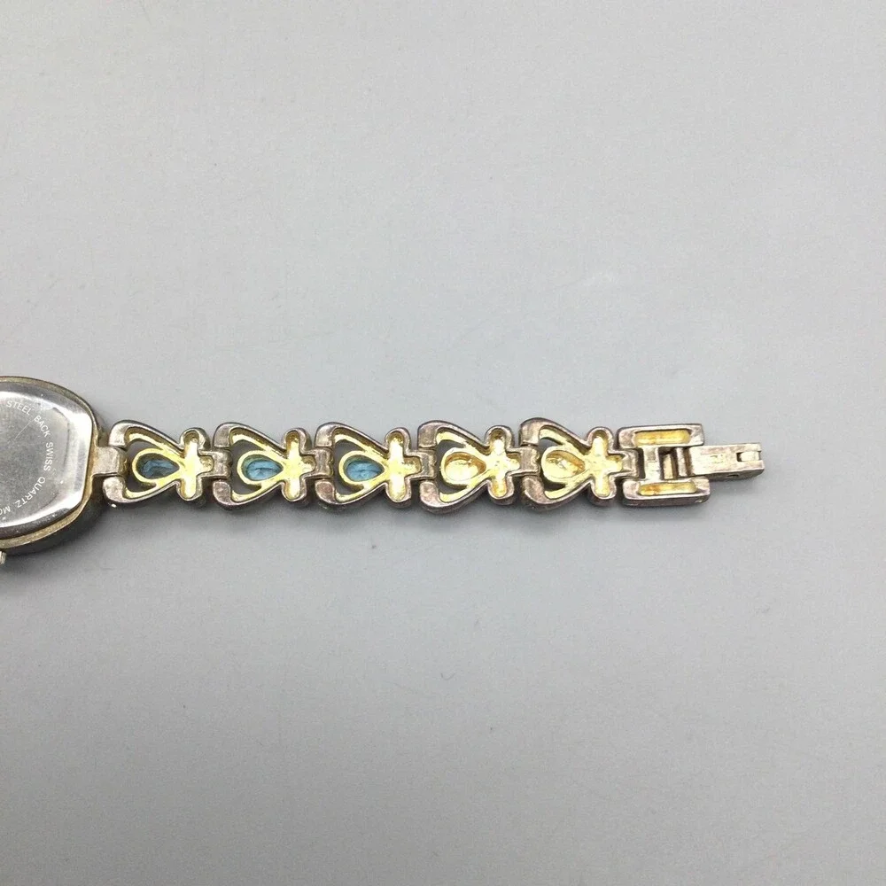 Aria Womens Watch 20mm Sterling Silver MOP Dial Blue Bracelet New Battery 6.5